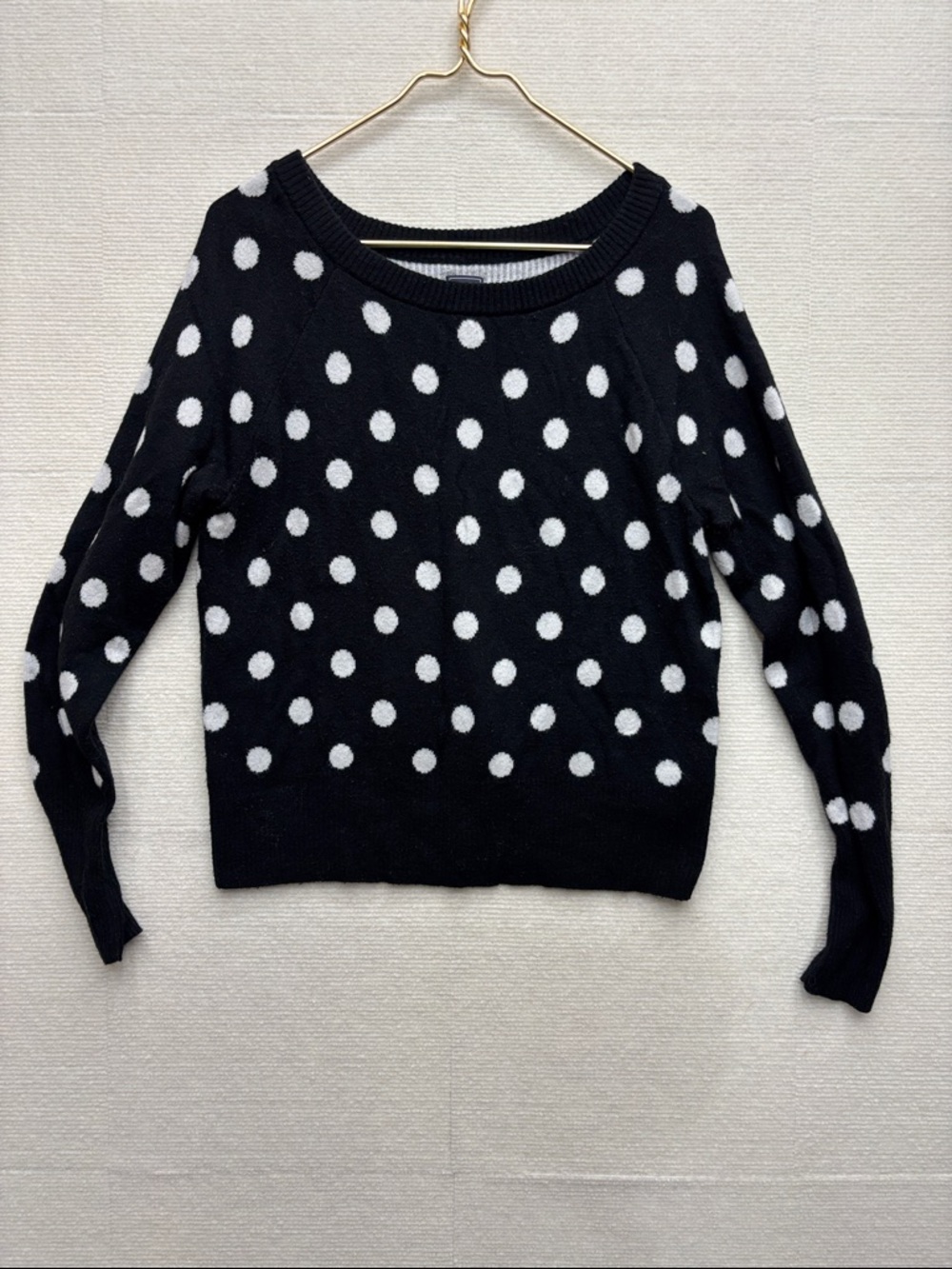 Gap | wool blend medium Women's Black Polka Dot Sweater - White Dot Knit
